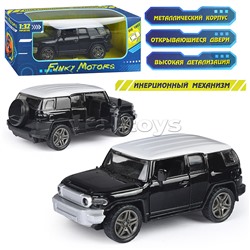 Чёрная инерционная машинка Внедорожник die-cast,1:32, открывающиеся двери