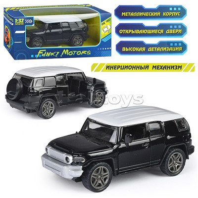 Чёрная инерционная машинка Внедорожник die-cast,1:32, открывающиеся двери