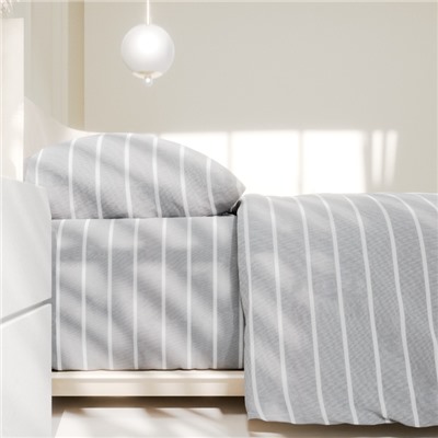 Постельное бельё 1.5-спальное «Этель» Gray stripes, поплин