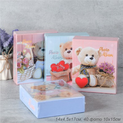 Фотоальбом 40 фото 10x15 Мишки / 9551 /уп 72/ 20 листов
