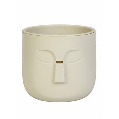 УЦЕНКА Кашпо со вставкой 0,65л d11,5см h10,5см "СТИВ", цвет белый ротанг