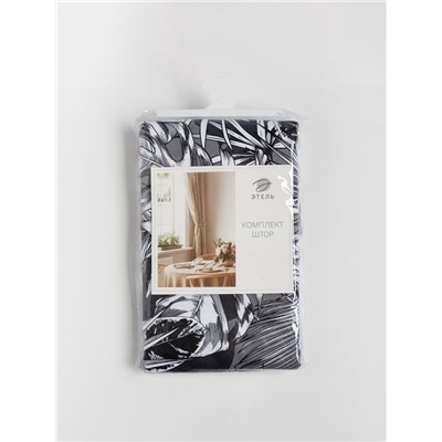 Шторы для кухни с подхватами «Этель» Palm leaves, 149×180 см, комплект - 2 шт.