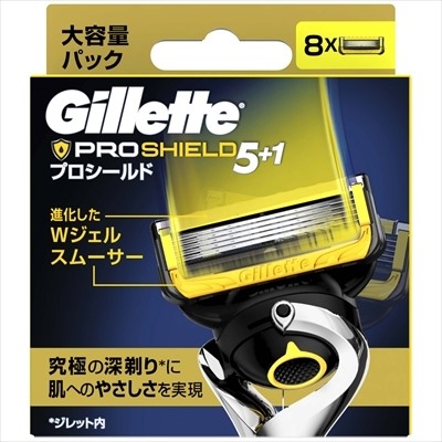 Кассеты для бритвы Dʤɪˈlett ФЬЮЖН-5 PROSHIELD (8 шт.) ЯПОНИЯ (Оригинал)