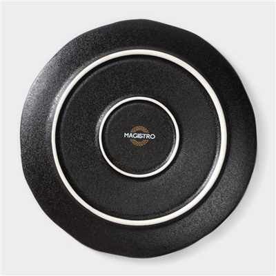 Блюдо для подачи Magistro Pietra lunare, d=16 см, фарфор, чёрное