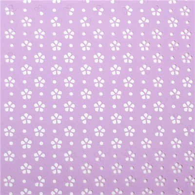 Фетр ламинированный с перфорацией «Цветочки», сиреневый, 57 см × 5 м