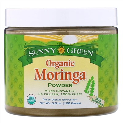 Sunny Green, Organic Moringa Powder,  3.5 oz (100 g)
