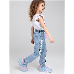 Брюки текстильные джинсовые для девочек