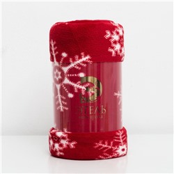 Плед «Этель. Снежинки», 180×200 см, корал-флис