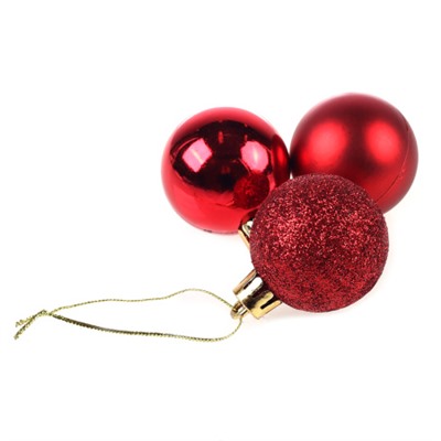 Елочные шары 12 штук 4 см / HX-12/1  /уп 192/ красный