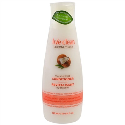 Live Clean, увлажняющий кондиционер с кокосовым молоком, 350 мл (12 жидк. унций)