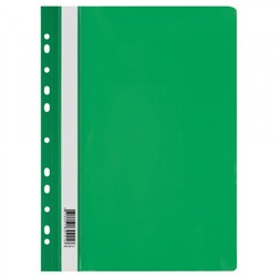 Скоросшиватель А4 пластиковый с перфорацией зеленый ММ-30727 (355676) Стамм