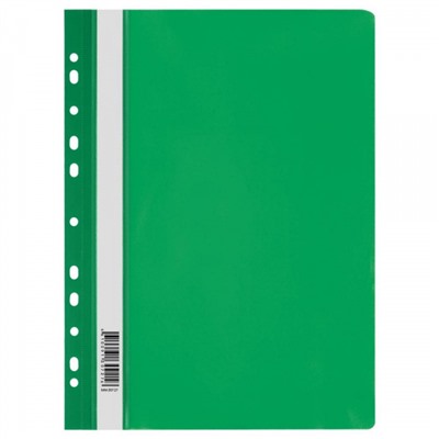 Скоросшиватель А4 пластиковый с перфорацией зеленый ММ-30727 (355676) Стамм