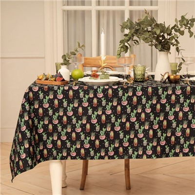 Скатерть «Этель» Succulents, 146×180 см, 100% хлопок, саржа 190 г/м²