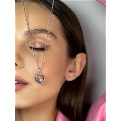 Подвеска из серебра с фианитом родированная - Четырёхлистник, клевер 925 пробы П-2817-Р