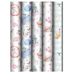 Бумага упаковочная  70х100 см "Tenderness" 80 г/м2 ассорти, 5 дизайнов MS_62804 (372615) MESHU