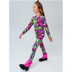 Термокомплект трикот. для девочек: фуфайка (футболка) с длин. рук, брюки