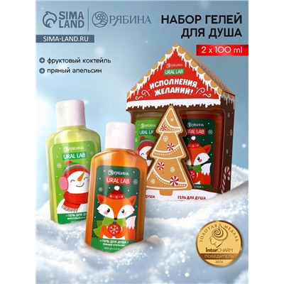 Подарочный набор новогодний «Исполнения желаний», гель для душа 2 шт.×100 мл, URAL LAB