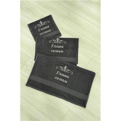 14419/4 Глава семьи полотенце махровое плотность 400 гр (Графит)