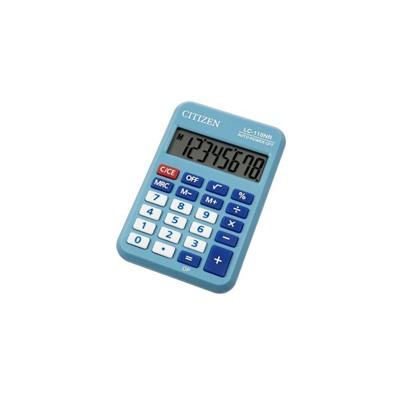 Калькулятор   8 разр. Citizen Cool4Sch карманный, питание от батарейки, голубой LC-110NR-BL