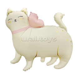 Шар (27''/69 см) Фигура, Кошечка с бантом, Сатин, 1 шт. в уп.