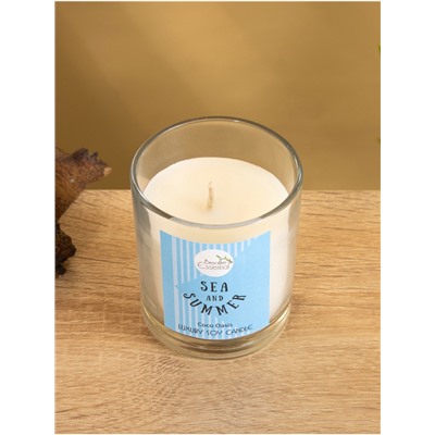 Свеча с кристаллом внутри Sea and Summer Coco Oasis, 120 г, соевый воск, кокос