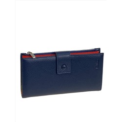 Женское портмоне из натуральной кожи, цвет синий