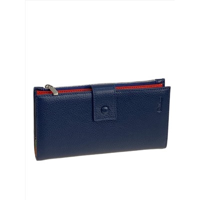 Женское портмоне из натуральной кожи, цвет синий
