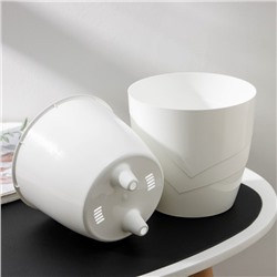 Кашпо для цветов «Грация», 2 л, d=15 см, h=14.5 см, пластиковое, со вставкой, белое