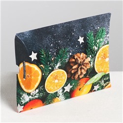 Коробка подарочная новогодняя складная «Мандариновое настроение», 11×8×2 см, Новый год