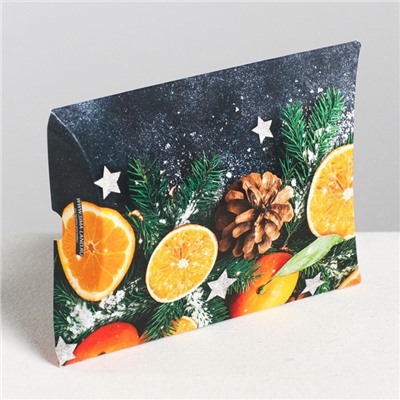 Коробка подарочная новогодняя складная «Мандариновое настроение», 11×8×2 см, Новый год