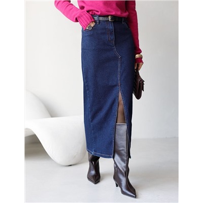 Джинсовая юбка из плотной эластичной джинсы 13OZ.