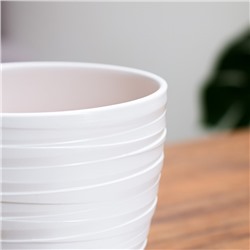 Горшок для цветов «Нежность», 1.4 л, d=15 см, h=13 см, керамика, с поддоном, белый