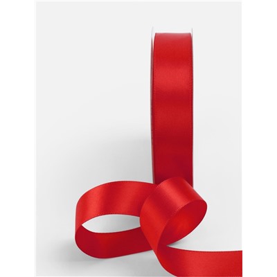 Лента атласная TEIRA, двухсторонняя, 20 мм, 25±1 м, красная №0250