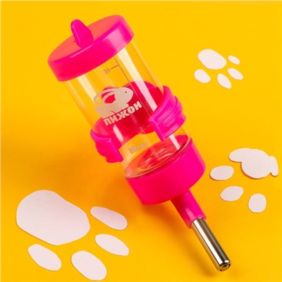 Поилка для грызунов «Пижон», 80 мл, розовая