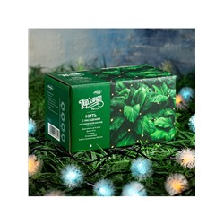 Гирлянда «Нить», 4.5 м, уличная, с насадками «Ёжики», IP44, 30 LED, 2 режима, солнечная батарея, тёмная нить, свечение жёлтое/аквамарин