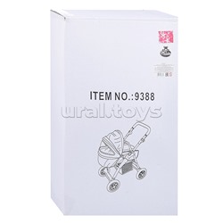 Коляска зима-лето для кукол, металлическая, с люлькой-переноской, с корзиной, цвет вишенка