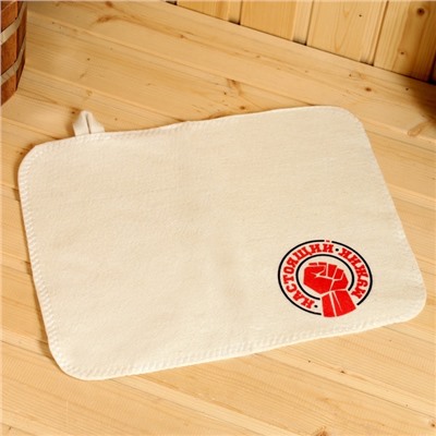 Набор для бани с принтом «Настоящий мужик», 5 предметов: шапка, рукавица, портфель, мочалка, коврик