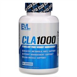EVLution Nutrition, CLA1000, добавка для коррекции веса без стимуляторов, 90 капсул