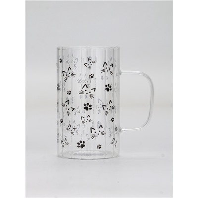 Кружка стеклянная «Кот», 350 мл
