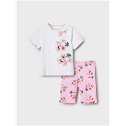 Комплект детский трикотажный для девочек: джемпер (футболка), брюки (легинсы укороченные)