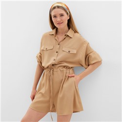 Комбинезон женский MINAKU: Casual Collection, бежевый, размер 48