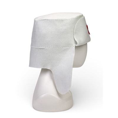 Шапка для бани и сауны «Ушанка», полиэфир, белая