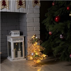 Светодиодная фигура «Ёлка» 32×44×10 см, металл, текстиль, батарейки ААх2 (не в комплекте), свечение тёплое белое