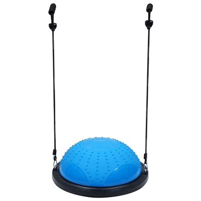 УЦЕНКА Полусфера BOSU гимнастическая ONLYTOP, массажная, с насосом, 46×20 см, синяя