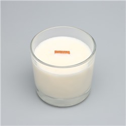Ароматическая свеча в стакане «Кокосовый рай», из соевого воска с деревянным фитилём, 65 г
