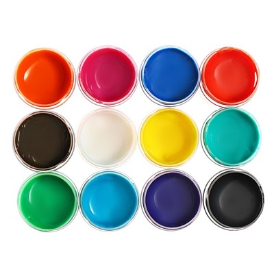 Краска по ткани, набор 12 цветов × 20 мл, морозостойкая, акриловая на водной основе, Calligrata