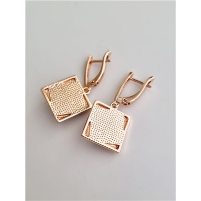 Серьги висячие под бирюзу, покрытие позолота, коллекция "Дубайское Золото", арт. 314.956