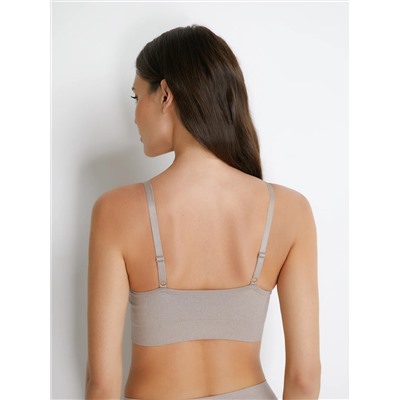 Omsa Топ БOmD_S Melange 1012-01SS Майка "Toп" женская (топ-бра на тонких рег. бретелях с вкладышами), PA