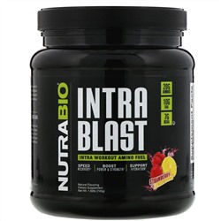NutraBio Labs, Intra Blast, заряд аминокислот для восстановления после тренировки, клубника с лимоном, 740 г