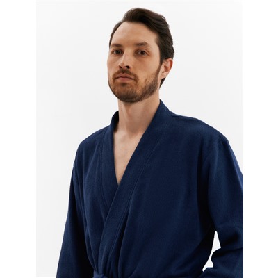 Халат мужской «Экономь и Я», размер 56-58, хлопок 100%, тёмно-синий